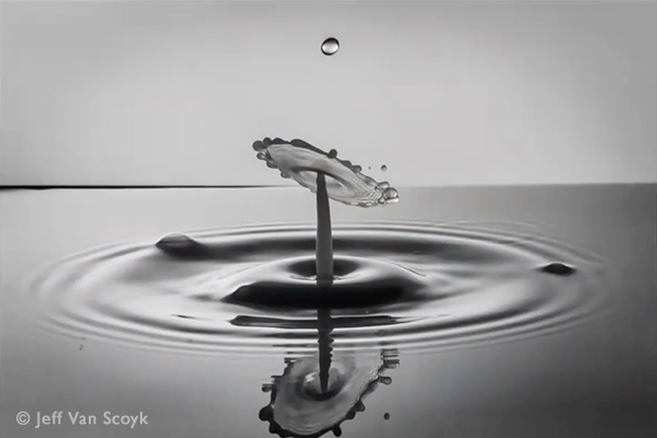 water drop photography black and white